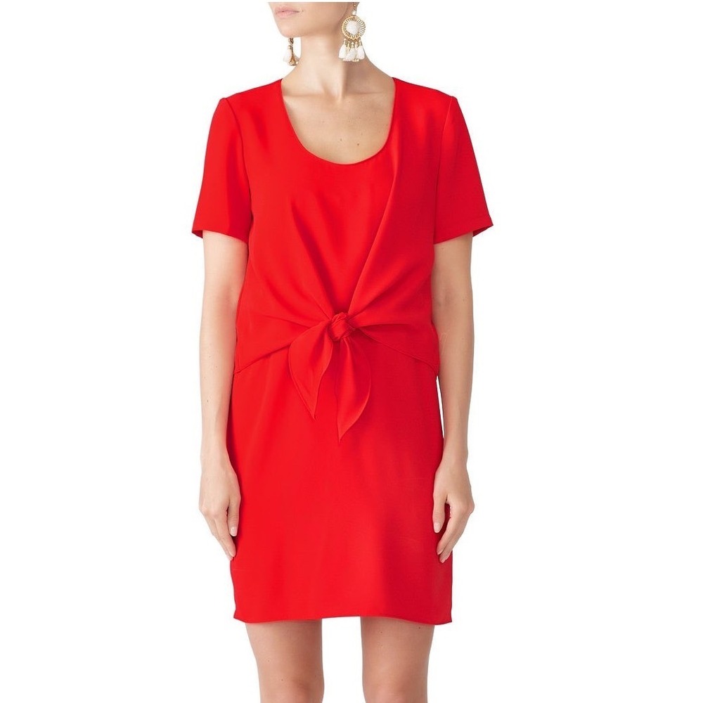 Amanda Uprichard Red Candy Apple‎ Harbor Knot Mini Dress Short Sleeve Small